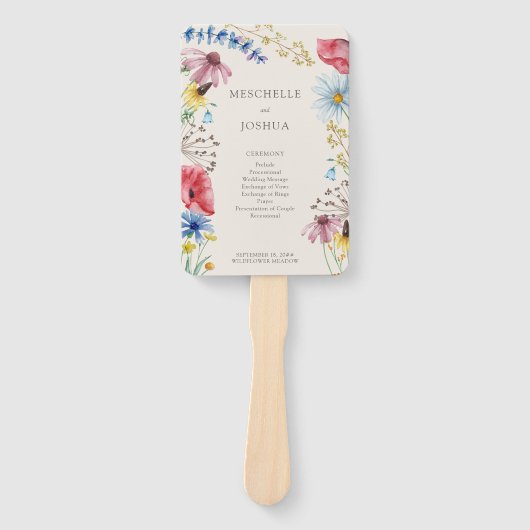 Wildbloem Landbouwhuldenprogramma voor Floral Wedd Handwaaier (Voorkant)