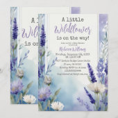 Wildbloem Lavendel Blauw Bloemen Baby shower Kaart (Voorkant / Achterkant)