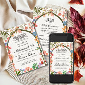Wildbloem Masjid Moslim Bruiloft Nikah Walima Kaart