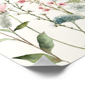 Wildbloem Meisje Baby shower Welkomstbord Poster (Hoek)