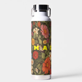 Wildbloem met vlinder tuin waterfles