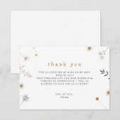 Wildbloem minimale bloemen bedankkaart (Voorkant / Achterkant)