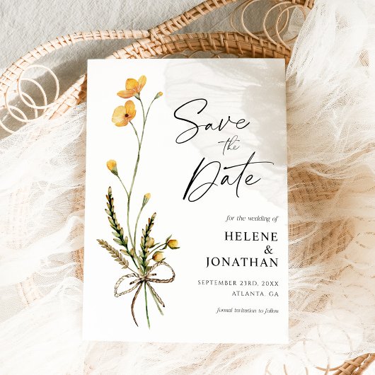 Wildbloem Moderne rustieke Botanische Elegante bru Save The Date