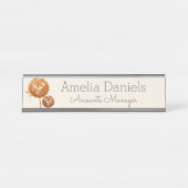  Wildbloem Monogram Naam Bord Bureau Naambordje (Voorkant)