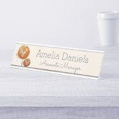 Wildbloem Monogram Naam Bord Bureau Naambordje