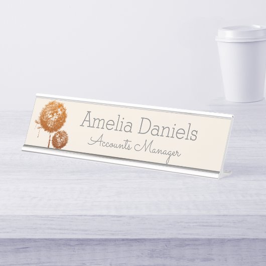  Wildbloem Monogram Naam Bord Bureau Naambordje