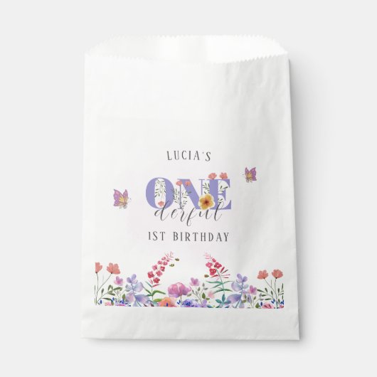 Wildbloem Oneful vlinder en bijen Bedankzakje (Voorkant)