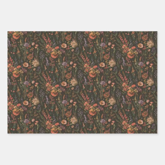 Wildbloem , ouderwets geschenk papier Bloemen Inpakpapier Vel (Voorkant 2)