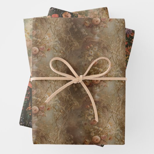 Wildbloem , ouderwets geschenk papier Bloemen Inpakpapier Vel (In situ)