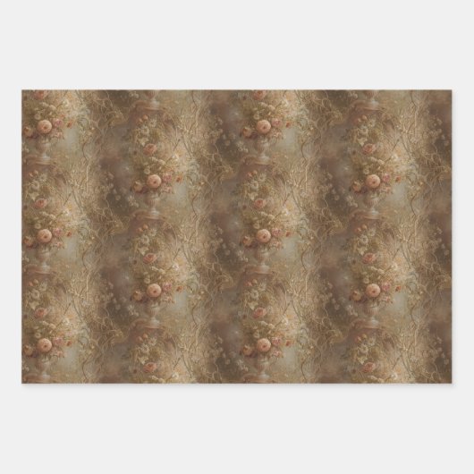 Wildbloem , ouderwets geschenk papier Bloemen Inpakpapier Vel (Voorkant)