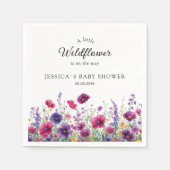 Wildbloem, Paarse-roze-bloem Baby showers servette Servet (Voorkant)