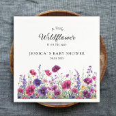 Wildbloem, Paarse-roze-bloem Baby showers servette Servet