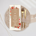 Wildbloem papaver Cardstock Weddenschap Menu<br><div class="desc">Het papaverontwerp van de wilde bloem boven witte achtergrond. De bloemen worden geschikt rond kartonnen geïnspireerde rechthoek met witte teksten.</div>