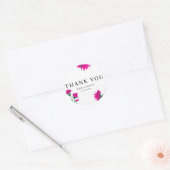 Wildbloem papaver roze bloemenbruiloft dank u ronde sticker (Envelop)