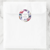 Wildbloem Peony Floral met veren | Weddenschap Ronde Sticker (Tas)