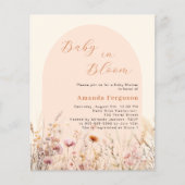 Wildbloem perzik boog bloom budget Baby shower (Voorkant)