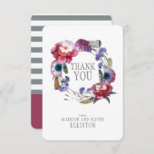 Wildbloem Pioen Bloemen met Veren | Dank u Bedankkaart (Voorkant / Achterkant)