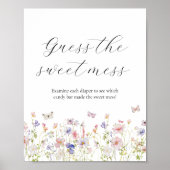 Wildbloem Raad het Sweet Mess Baby shower Sign Poster (Voorkant)