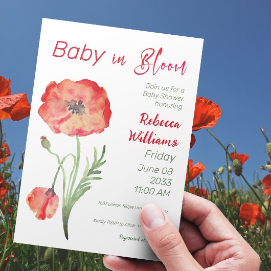 Wildbloem Rode papaver in Bloom Bloemen Bloemen Ba Kaart