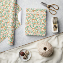 Wildbloem roze & groen bloeit bloemig elegant chic cadeaupapier