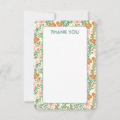 Wildbloem roze groen bloeit elegante bloemen op ma bedankkaart (Voorkant)