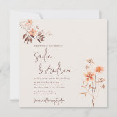 Wildbloem rustieke outdoor boho bruiloft uitnodigi kaart (Voorkant)
