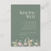 Wildbloem Sage Deco Wedding Wishing Well Informatiekaartje (Voorkant)