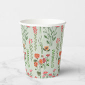 Wildbloem Sage Groen Vrijgezellenfeest Papieren Bekers (Rechts)