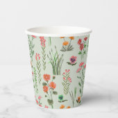Wildbloem Sage Groen Vrijgezellenfeest Papieren Bekers (Voorkant)