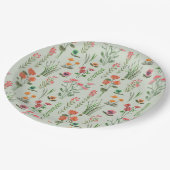 Wildbloem Sage Groen Vrijgezellenfeest Papieren Bordje (Gekanteld)