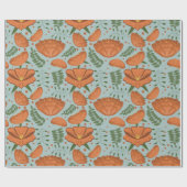 Wildbloem Sinaasappel papaver Cadeaupapier (Vlak)