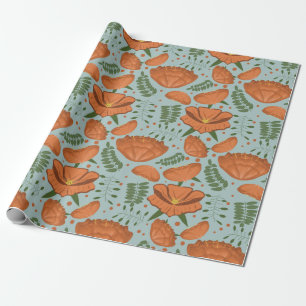 Wildbloem Sinaasappel papaver Cadeaupapier