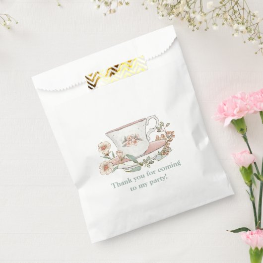 Wildbloem Tea Party Bedankzakje (Gezegeld)