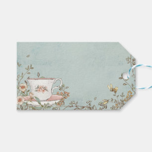 Wildbloem Tea Party Birthday Horizontal Cadeaulabel