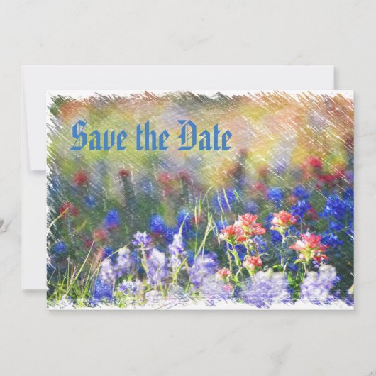 Wildbloem-uitnodigingskaart Save The Date (Voorkant)