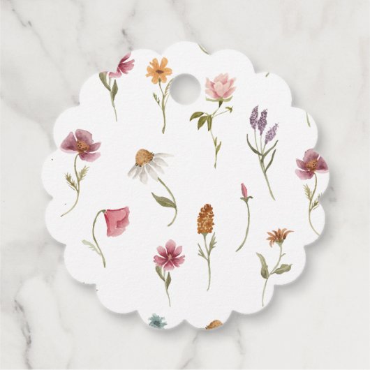 Wildbloem Veld Boho Favor Label (Achterkant)