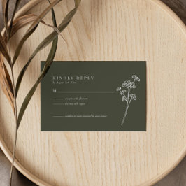 Wildbloem Verbrandde Oranje RSVP-kaart RSVP Kaartje