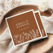 Wildbloem Verbrandt Oranje huwelijk Servet