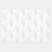 Wildbloem Verpakkings Papier Plat Vellen Set van 3 (Voorkant)
