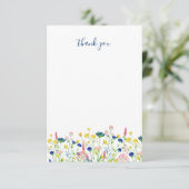 Wildbloem vrijgezellenfeest dank u. bedankkaart (Staand voorkant)