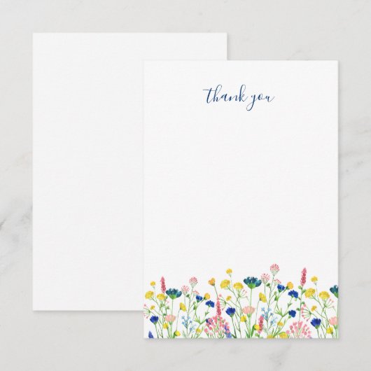 Wildbloem vrijgezellenfeest dank u. bedankkaart (Voorkant / Achterkant)