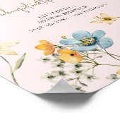 Wildbloem vrijgezellenfeest liefde in bloei bloeme poster (Hoek)