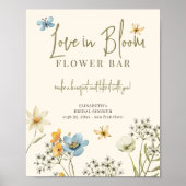 Wildbloem vrijgezellenfeest liefde in bloei bloeme poster (Voorkant)