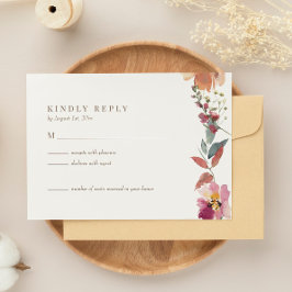 Wildbloem Waterverf Weddenschap RSVP-kaart RSVP Kaartje