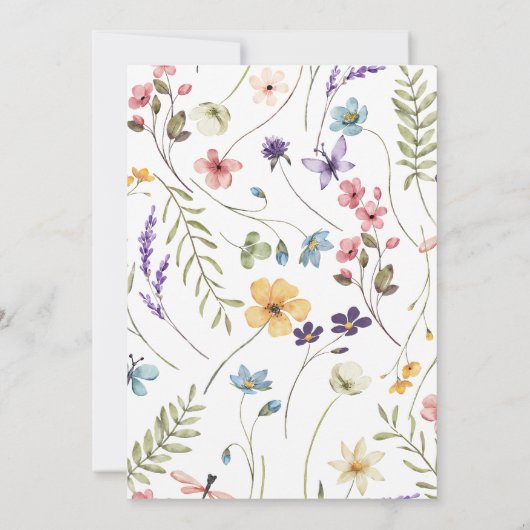 Wildbloem Wilde bloemen Bloemen Elegante bloementu Bedankkaart (Achterkant)