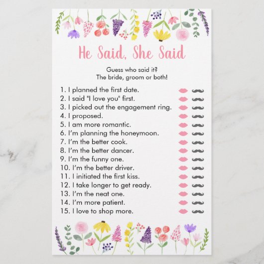 Wildbloem zei dat ze zei dat ze Bridal Game zei (Voorkant)