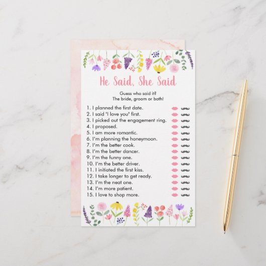 Wildbloem zei dat ze zei dat ze Bridal Game zei (Voorkant / Achterkant in situ)