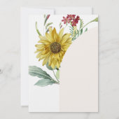 Wildbloem Zonnebloem Vlinders Brunch & Bubbly Kaart (Achterkant)