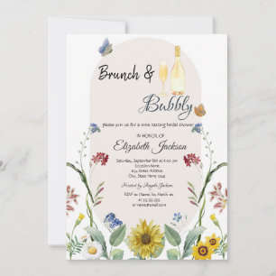 Wildbloem Zonnebloem Vlinders Brunch & Bubbly Kaart