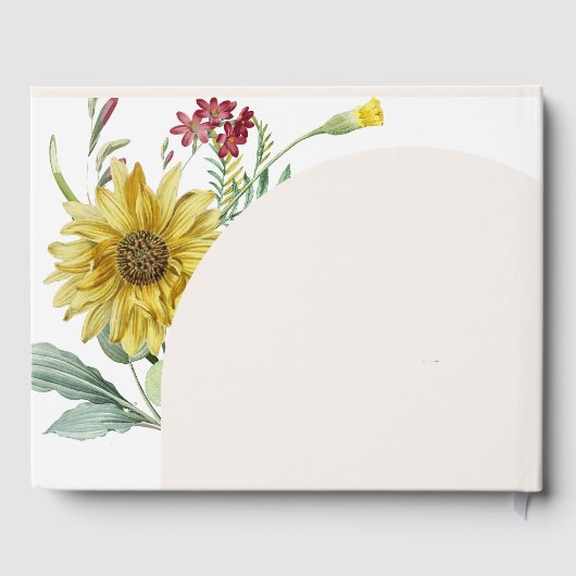 Wildbloem zonnebloem vlinders gastenboek (Achterkant)